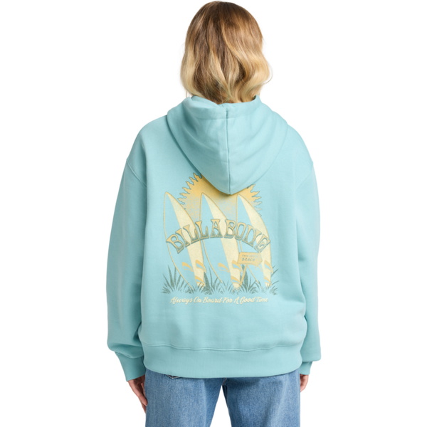 2025 Billabong Womens Ready And Set Pullover Hoodie EBJSF00184 - Misty Blue